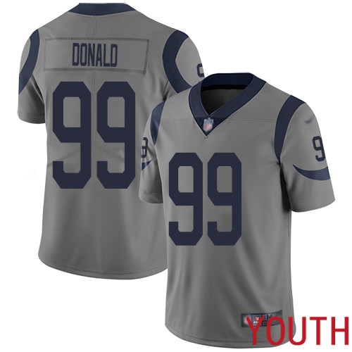Los Angeles Rams Limited Gray Youth Aaron Donald Jersey NFL Football #99 Inverted Legend